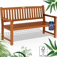 Deuba Casaria Tuinbank Maxima - 3-zits 152 cm FSC-Gecertificeerd – Bruin