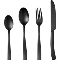 Arthur Martin Bestekset - ARTHUR MARTIN - AM5136 - 24 delig - RVS - Zwarte afwerking