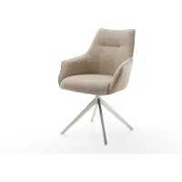 DELIFE Draaistoel Alja-Flex met armleuning materiaalmix mud kruisframe breed roestvrij staal 360° draaibaar pocketveer kern