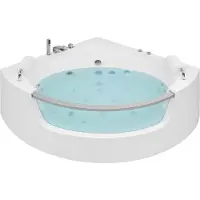 Beliani MANGLE - Hoekbad whirlpool - Wit - 150 x 201 cm - Acryl