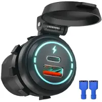 INF Autolader 12V/24V QC3.0 met beschermhoes Black