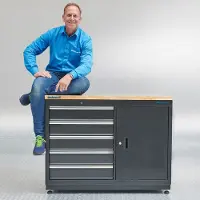 Datona Werkbank met laden 120 cm - Zwart