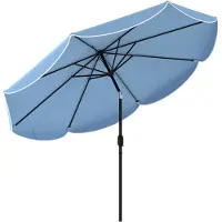 Outsunny Patio Umbrella-Metaal, Polyester-Ø265 x 235H cm-Hemelsblauw
