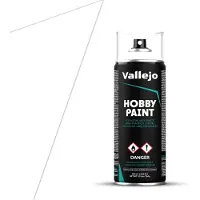 Vallejo - Hobby Verfspray Basisprimer | Wit 400 ml. (13,52 fl.oz.) | Perfecte matte en zelfnivellerende afwerking