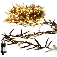 Salcar 10 meter, 1000 LED-lichtketting, kerstverlichting, warmwit, cluster met 8 modi en geheugenfunctie, geschikt voor binnen, bruiloften, feesten en decoratie