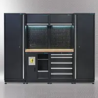 Datona Werkplaatsinrichting PREMIUM met eiken werkblad 250 cm breed