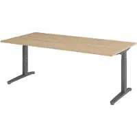 Hjh OFFICE PRO XTRA XB 2E GG - 200 x 100 Eiken Tafelhoogte I In hoogte verstelbaar