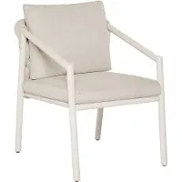 Suns Sato dining tuinstoel aluminium/stof camel sand/natuurlijk grind met zit- en rugkussen