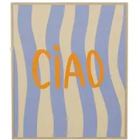 Mica Decorations Schilderij Ciao Blauw / Oranje 26 X 31 X 3 Cm