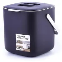 COOAU Organische Keukenafvalbak - 4 Liter - Compostbak Met Uitneembaar Zeefje en Deksel - Compostcontainer voor De Keuken - Geurvrij - Organische Afvalbak - Kleine Compostbak - Organische Emmer