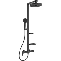 Ideal standard ALU+ - Doucheset met kraan, diameter 26 cm, 2 stralen, zijde zwart BD584XG