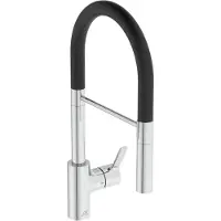 Ideal standard Gusto - Keukenkraan met flexibele arm en douche, chroom/zwart BD417AA