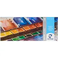Van Gogh Aquarelverf set in metalen blik met 36 kleuren in halve Napjes + 1 penseel