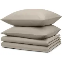 Blumtal Dekbedovertrek Microvezel Nova - 2 x Dekbedovertrek Eenpersoons 135 x 200 cm - 2 x Kussensloop 80 x 80 cm - Taupe