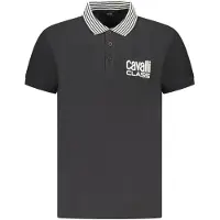 Roberto Cavalli Gestreepte Kraag Zwart Poloshirt