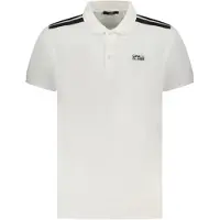 Roberto Cavalli Levendige Bloemenlogo Off White Poloshirt