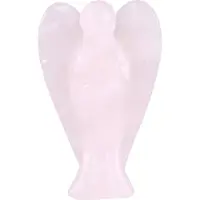 Gistuch Rozenkwarts engel, met de hand gesneden, 3,8 cm, decoratieve steen van een helende steen, voor thuis en als cadeau