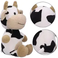Gistuch Pluche knuffel gevuld met zand, schattige cartoonkoe-knuffel voor kinderen, geschikt als verjaardagsgeschenk, 40 cm