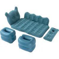 Gistuch Reisbedje - PVC-fluweel luchtmatras, geschikt voor auto en SUV, belastbaar tot 150 kg - 125 x 75 cm - Blauw