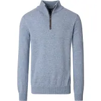 Casa Moda lichtblauw half-zip trui gemêleerd gemeleerd
