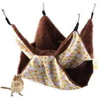 Gistuch Geel konijnen-model, dubbele laag, isolerende hangmat/bed voor eekhoorns en kleine huisdieren