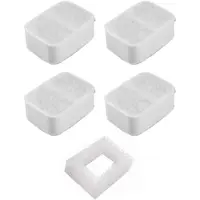 Gistuch Vervangingsfilters voor drinkfonteintjes, 4 stuks actieve kool + 1 stuks schuim, voor huisdieren