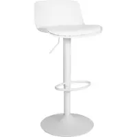 BellaFurn Keukenbarstoel – Home-Pole-model, kunstleer – verstelbare zithoogte 57–82 cm | Kleur: Wit