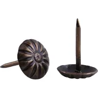 Gistuch 100 decoratieve nagels, vintage ontwerp met madeliefjes, geschikt voor meubels en deuren, 11x16mm, groenbronze