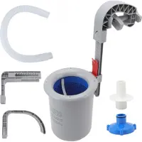Gistuch Zwembadskimmer, kunststof, grijs, voor wandmontage, automatische reiniger, filter, vuilopvanger voor zwembaden