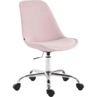 BellaFurn Kantoel van fluweel – Ergonomische stoel, verstelbare zit hoogte – Modern design | Kleur: Roze