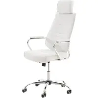 BellaFurn Ergonomische bureaustoel - Bureaustoel - Verstelbare zit hoogte, kunstleer | Kleur: Wit