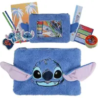 Sarcia.eu Stitch Schoolspullen set, harige school etui + schoolspullen, schrijfwaren