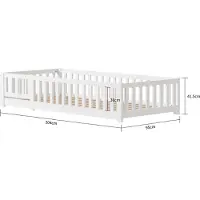 ProximaX Kinderbed 90x200 cm, ledikant met veiligheidsspijlen, massief grenenhout, wit, geschikt voor zowel jongens- als meisjeskamers (90 x 200 cm)