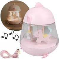 Sarcia.eu Mary's Roze muziekdoosje met LED-nachtlampje, lampje voor kinderkamer, USB warm RGB-licht