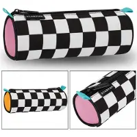 Sarcia.eu Zwart-wit etui in de vorm van een tube, met ritssluiting 22x8x8 cm
