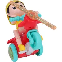 Gistuch Elektrische driewieler speelgoed, met coole verlichting, dynamische muziek, een afneembare driewieler met muziek in een schattig design, geschikt voor baby's en peuters, rood