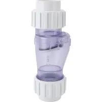 Gistuch Terugslagventiel voor zwembaden, professionele, transparante drijfbak van 1,5 inch