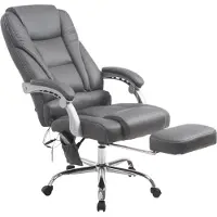 BellaFurn Bureau stoel met massagefunctie - Ergonomische stoel, ontspanning, hoogwaardig kunstleer | Kleur: Grijs