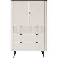 Lookway Commode met laden, model AUTUMN 2D3S, met geribbelde voorkant, kleur: kasjmieren grijs