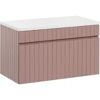 Comad Iconic Rose badkamermeubel 80cm met wit toppaneel roze