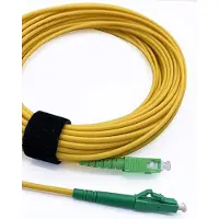 Elfcam - 7 meter glasvezelkabel, SC/APC naar LC/APC, single-mode simplex, 9/125 µm, OS2, patchkabel, LSZH, geel