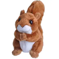 Wild republic eekhoorn knuffel - bruin/rood - Pluche - 13 cm - knaagdieren - knuffeldieren