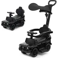 Coast Mercedes Benz loopauto voor kinderen - 3-in-1 kinderwagen en rollator - verstelbare zonnekap - roze