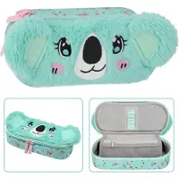 Sarcia.eu Koala Turquoise pluche school etui, zakje voor meisje, met rits 5x22x10cm