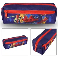 Sarcia.eu MARVEL SpiderMan Donkerblauwe Pennenkoker, 3 Vakken met Rits 21x6x7cm
