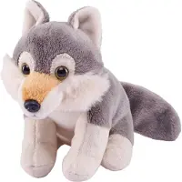 Wild republic Pluche wolf knuffel - 13 cm - wolven knuffels - ECO lijn