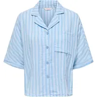 ONLY Blouse 'ONLTHYRA' lichtblauw / wit