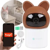Sarcia.eu Mary's Draaibare elektronische babyfoon, kindercamera Teddybeer, WiFi TUYA, bewegingsdetectie, USB