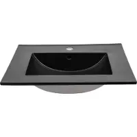 Comad Lava keramische wastafel 61x46cm zwart mat