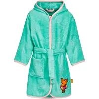 Playshoes Badjas 'DIE MAUS SCHWIMM' turquoise / donkerbruin / donkeroranje / rosé